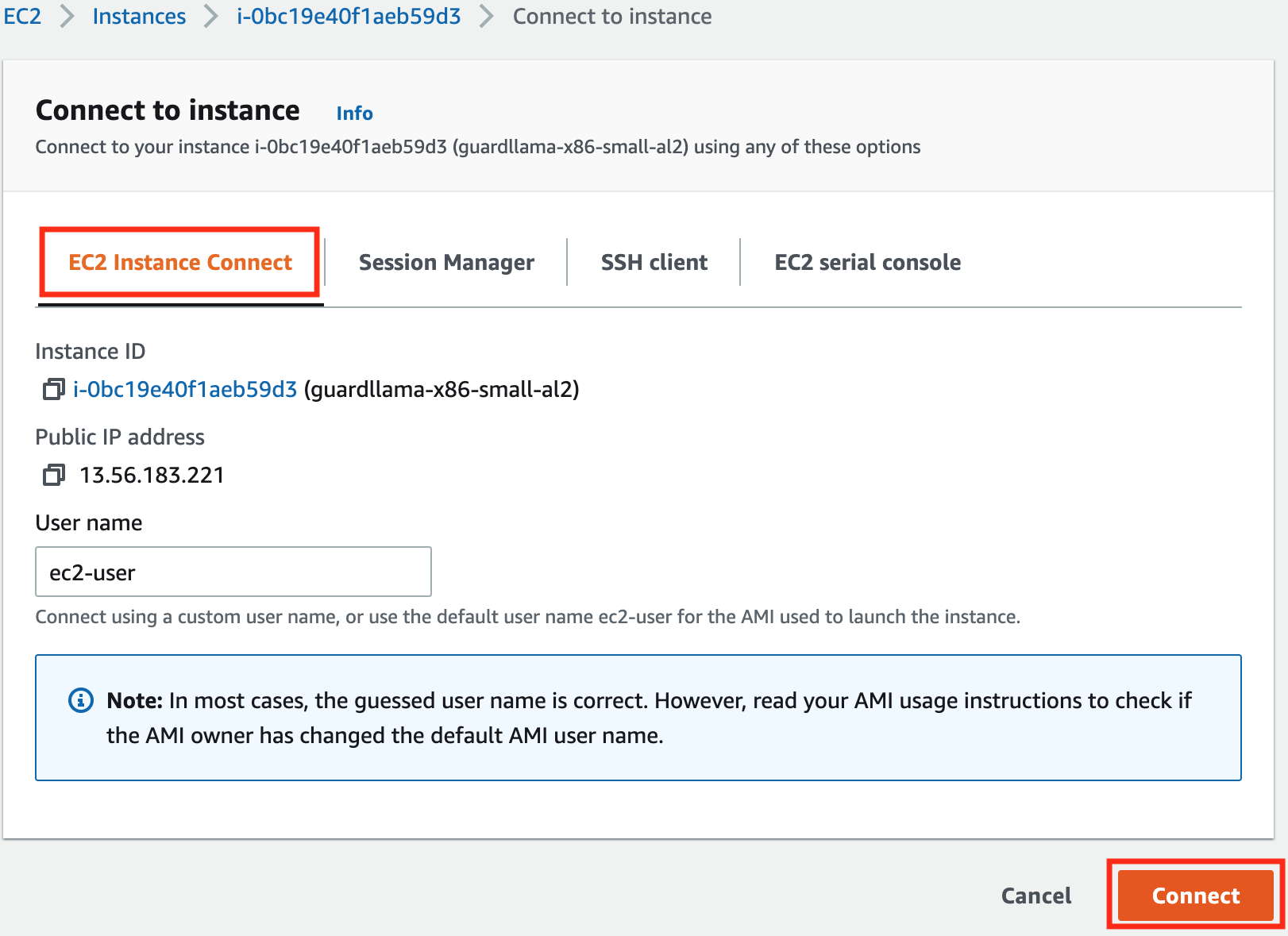 launch instance