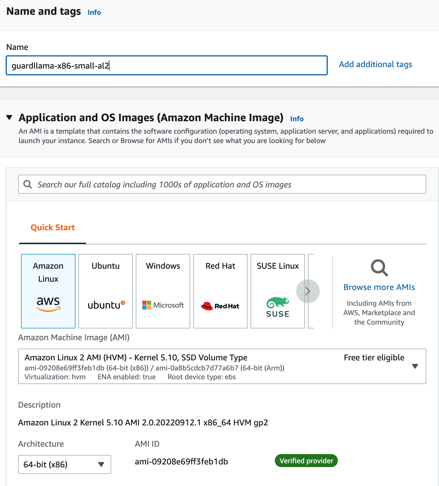 launch instance